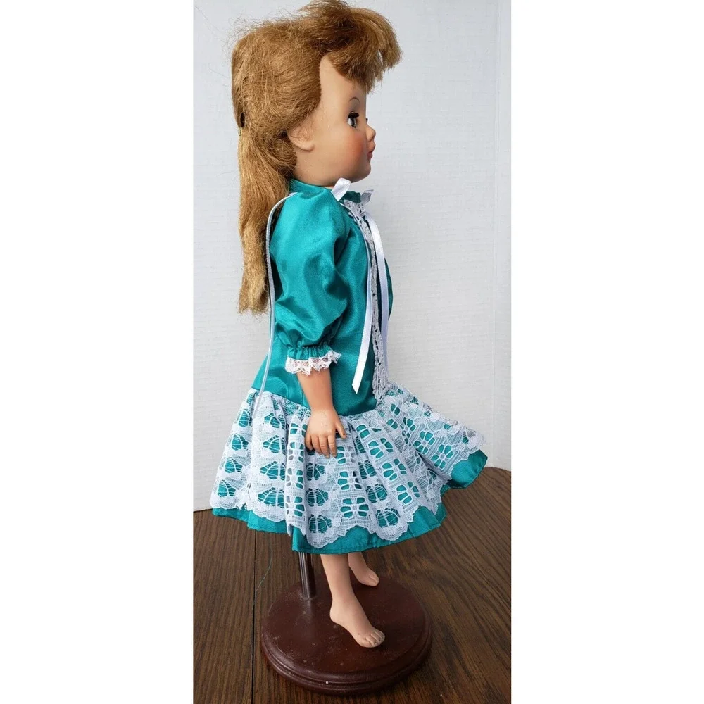 Blonde Haired Blue Eyed Girl in Blue Outfit 17 Inch Doll